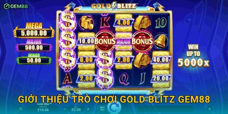 Gold Blitz GEM88 – Khám phá slot kho báu vàng với siêu thưởng 2 Giới thiệu trò chơi Gold Blitz GEM88